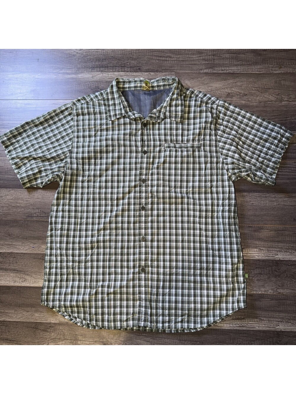 Alpine Design Tech Series Plaid Vented Hiking Fishing Shirt Men’s XXL Green EUC